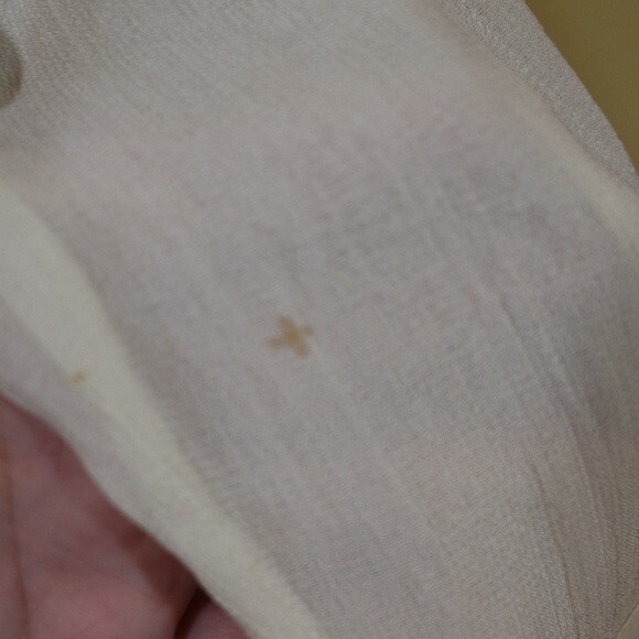 Vintage French Connection Cream Eyelet Embroidered Button Down Blouse Medium - Picture 12 of 14